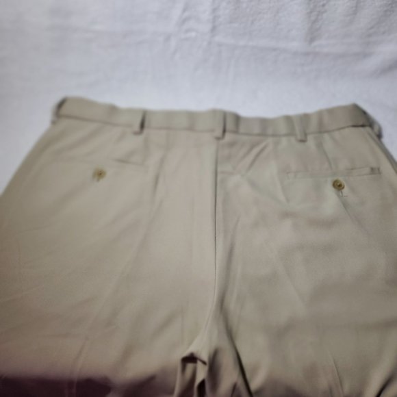 HAGGAR Men's Beige Business Casual Dress Pants/ Slacks/ Trousers, W38 L34 - Picture 2 of 7